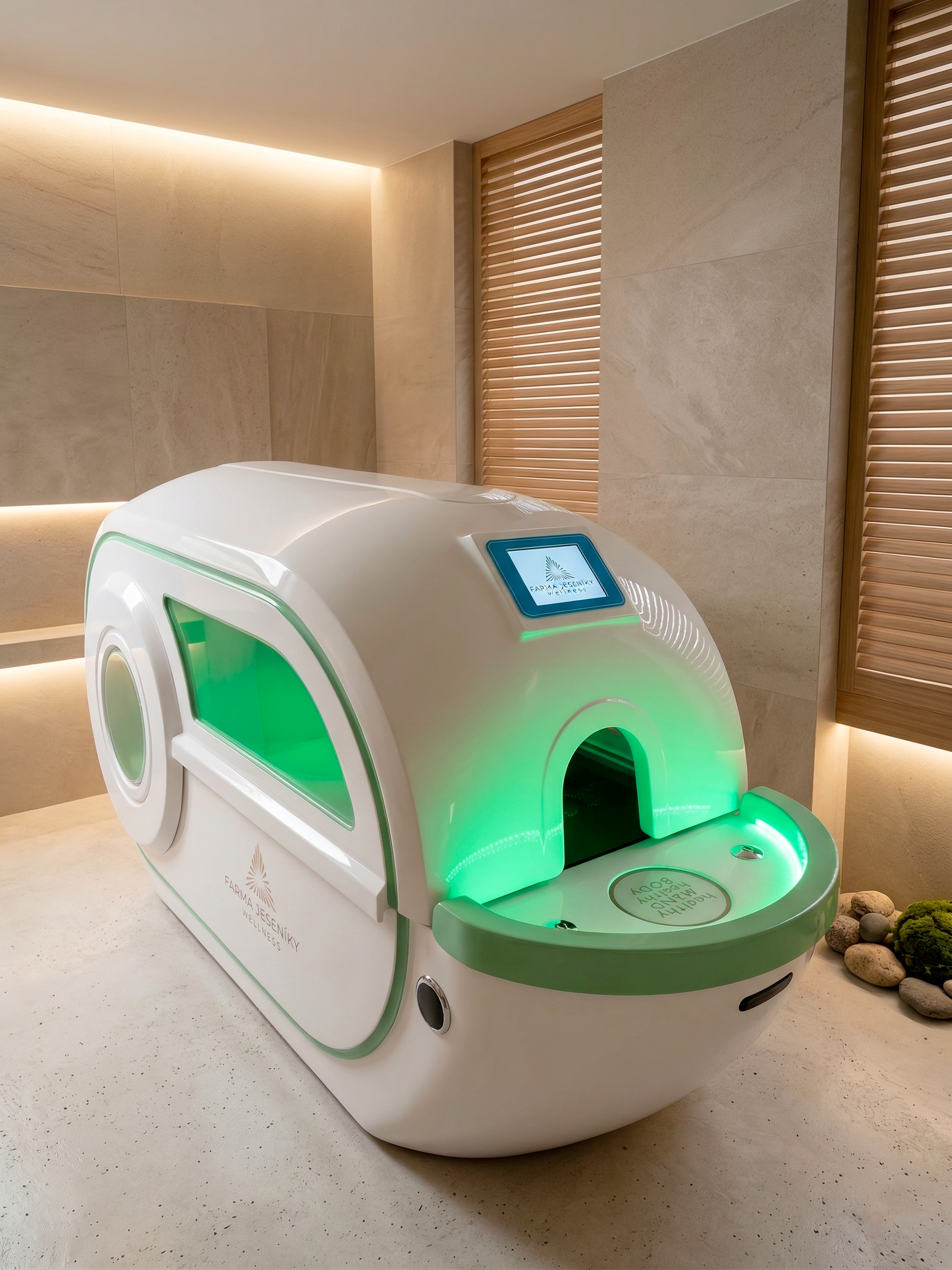 Moderní wellness zóna v čistém designu